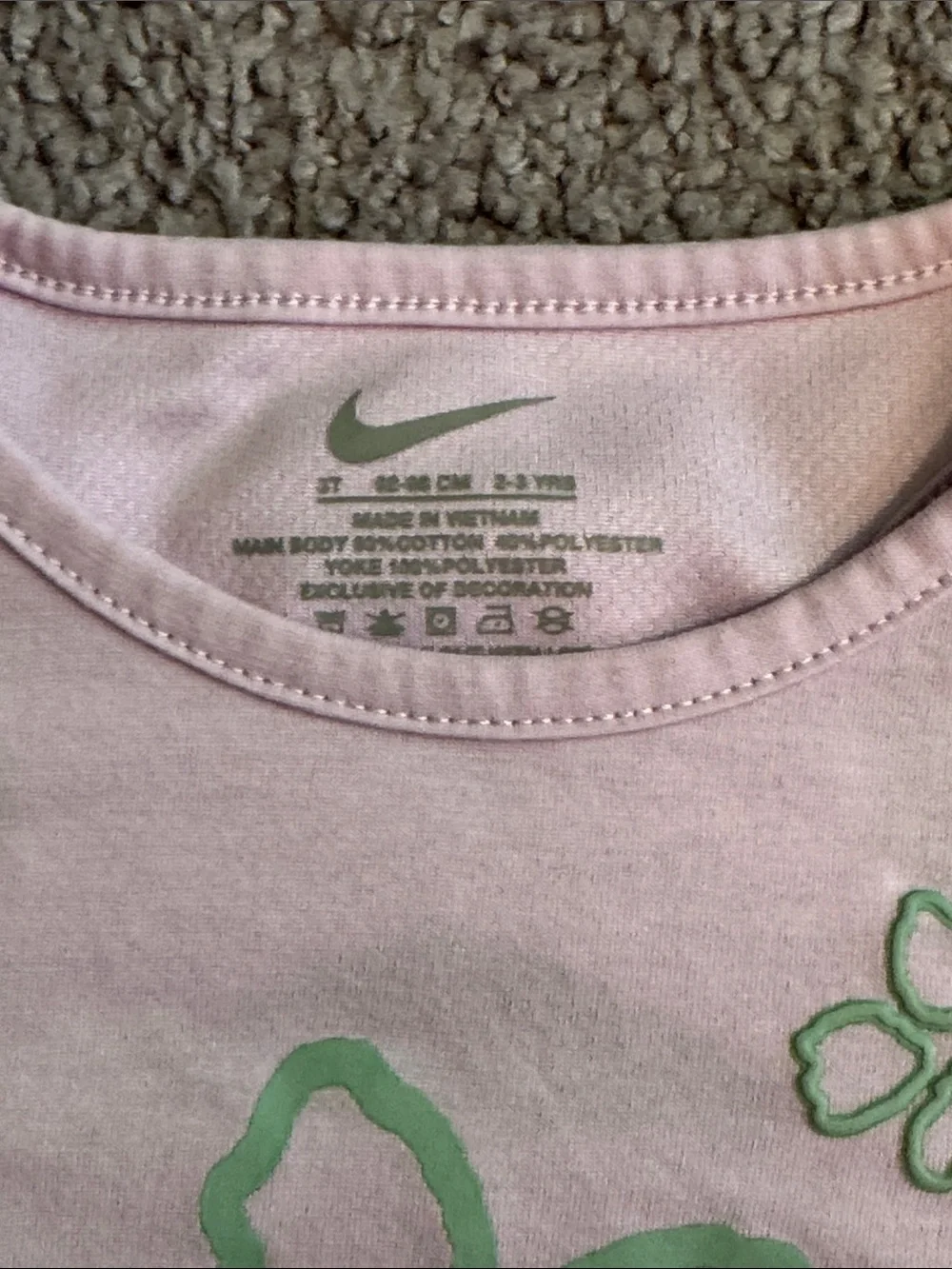 Nike Light Purple Tank Top with Cream and Purple Patterned Biker Shorts - 3T - Picture 2 of 5